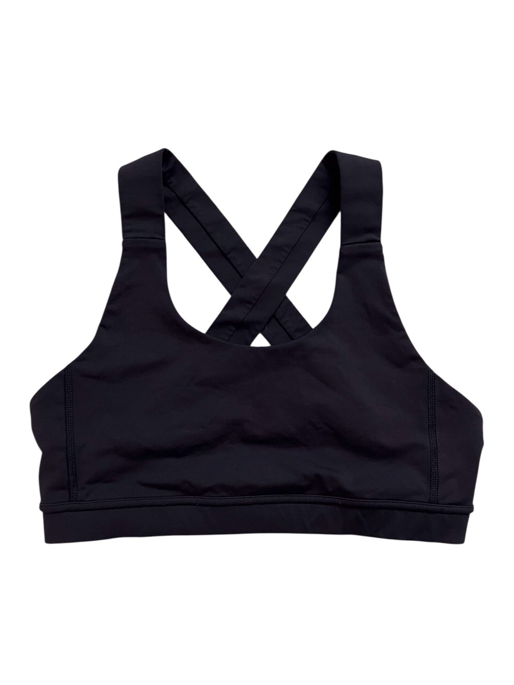 Lululemon Black Sports Bra Cross Back Clasp Athletic Workout Gym Size 10